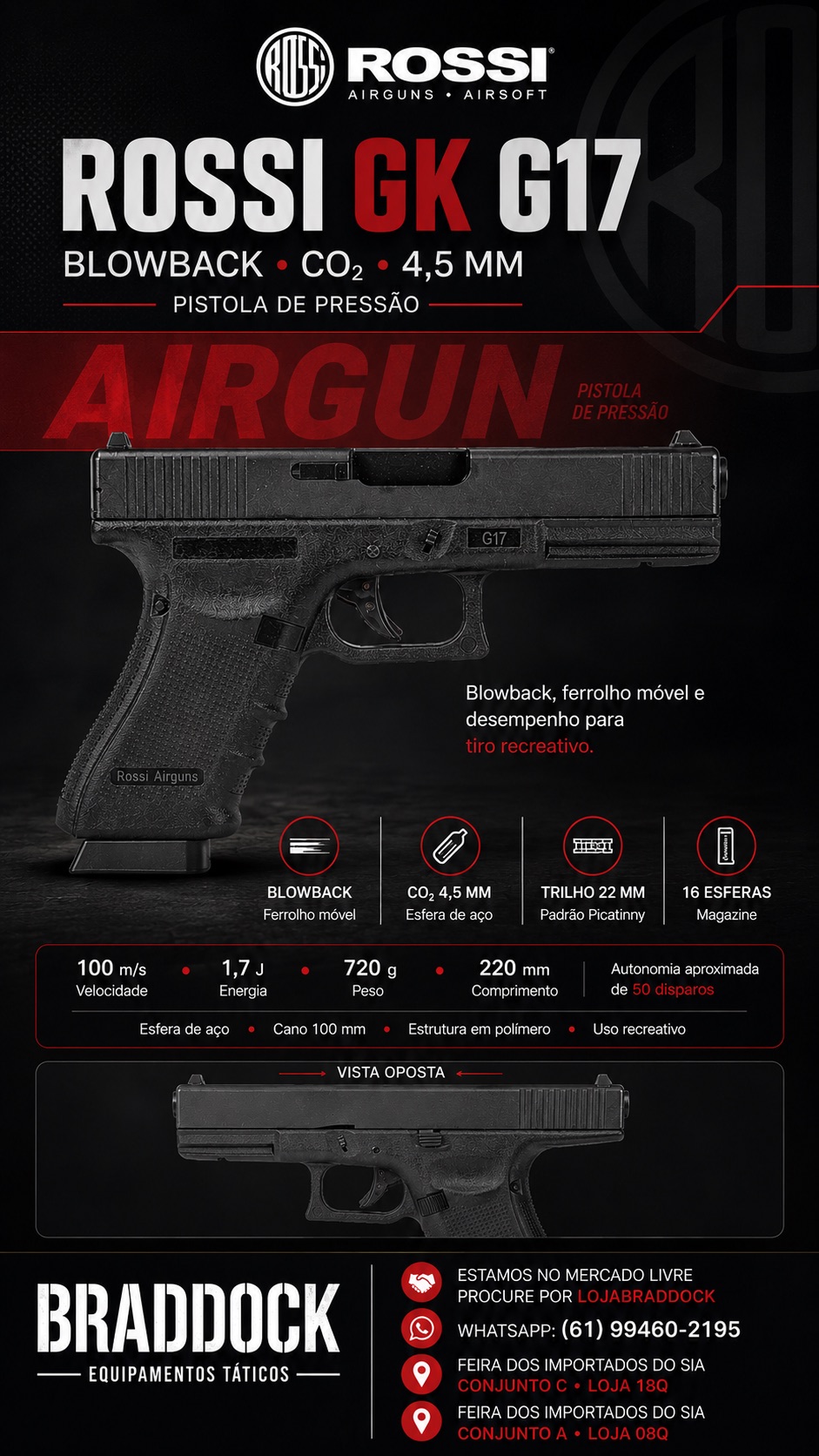 Rossi GK G17 anunciada pela Braddock